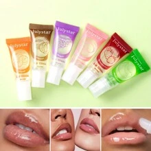 Julystar 12 Pieces Of Lip Oil Set 6 Pieces Of Vitamin E Moisturizing Fruit Flavor Clear Lip Oil Set &6 Pieces Of Fruit Flavor Hydrating Lip Gloss Brush Lip Gloss Mirror Moisturizing Lip Gloss Set - Multicolor - View 9