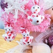 3 件装雪人和圣诞树 DIY 饰品、节日装饰配件、圣诞礼物、圣诞装饰品 - 白色 - 查看 3