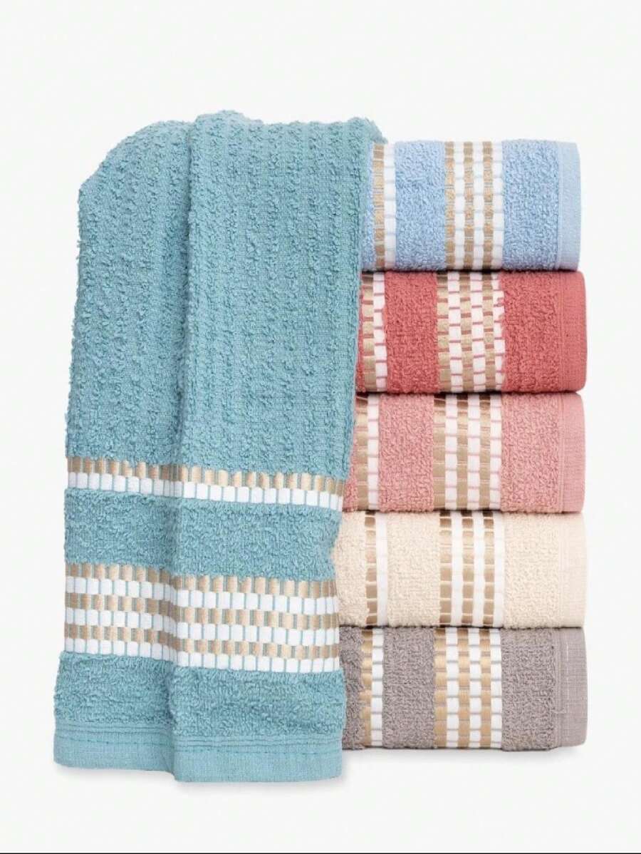 Kit Of 5 Bath Towels Gold 100% Cotton Giant 1.40 X 0.70cm - 男性色彩 - 查看 1