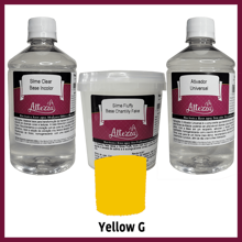 Kit Transparent Glue 500g + Activator For Universal Slime 500ml + Fluffy Chantilly 400g Altezza Altezza - Super Premium Complete Slime - Creative DIY Slimes Factory - Complete Slime Kit - Making Slimes - Offer - Special Promotion - 基礎色30ml 黃G - 查看 1