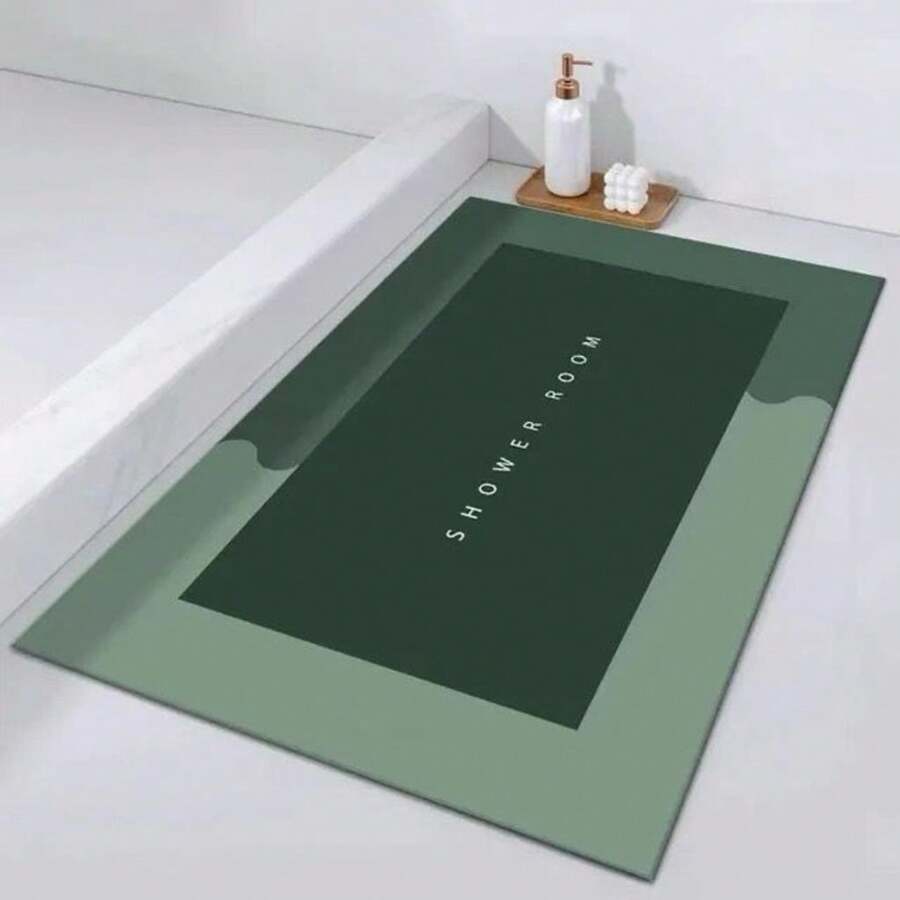Non-Slip Bathroom Mat Super Absorbent Quick Drying Shower Kitchen Balcony 40x60 - 長方形 - 查看 1