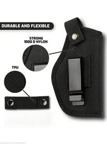 1套男女通用手槍保護套，戶外戰術自衛腰掛手槍套，通用左右手玩具槍套，可隱藏佩戴的IWB/OWB 9mm手槍套，適用於M&P Shield和類似手槍快速拔出套，(部分零件隨機寄送) - 黑色 - 查看 6