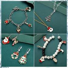 20/50/80/100 chiếc Mặt dây chuyền Giáng sinh tráng men vàng ngẫu nhiên, Dùng làm đồ trang sức, Vòng cổ, Vòng tay, Hoa tai, Trang phục Giáng sinh tự làm, Phụ kiện trang trí túi may vá, Gói hỗn hợp - Giáng sinh tự làm - Xem 4