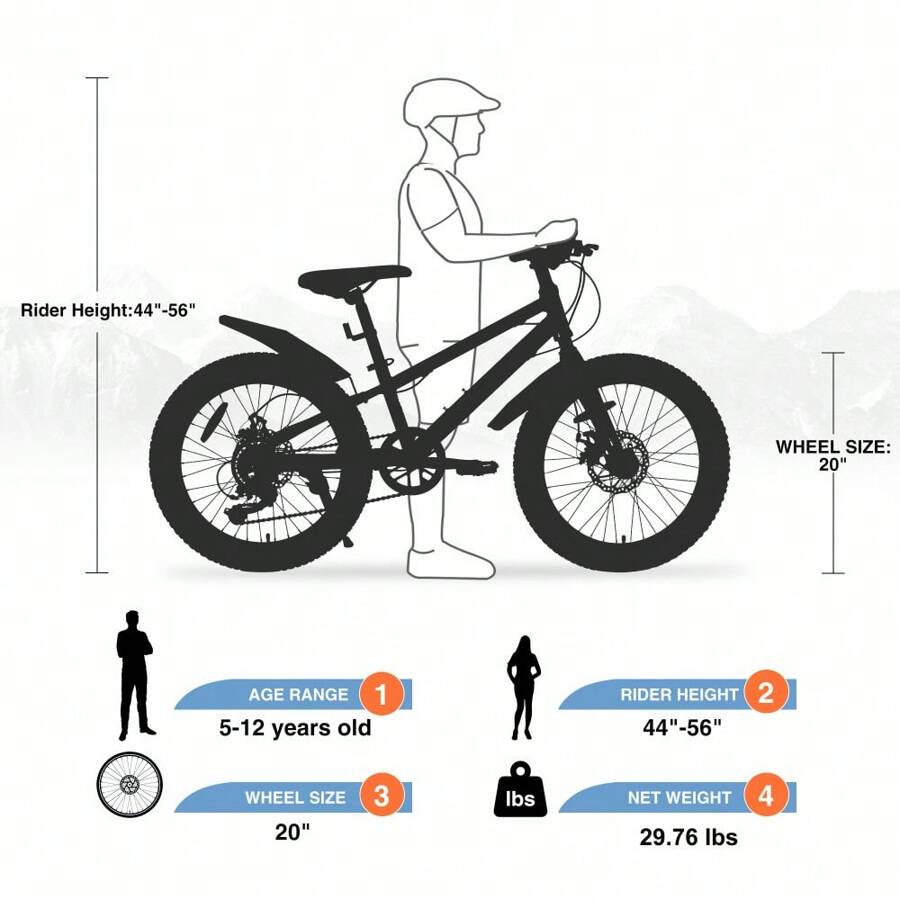 20Inch Bicycle, A FatTire Mountain Bike Suitable For Young People