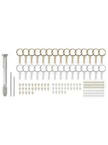 1 Khuôn nhựa hình chữ cái, Khuôn silicon ngược có lỗ nhựa Epoxy, Khuôn có lỗ cho móc chìa khóa nhựa DIY, Trang trí mặt dây chuyền trang sức - Vàng - Xem 1