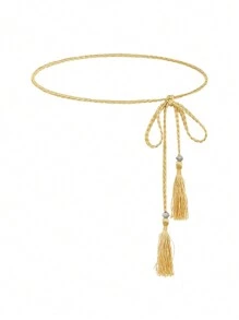 1 pieza Cuerda casual para la cintura de mujer, decoración de cinturón simple y elegante, adecuado para combinar con vestidos largos o camisas en atuendos diarios de verano, escuela, otoño, Halloween