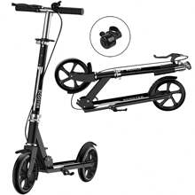 Ciclomotor Scooter 4 Niveles Ajustable Plegable Patin Diablo Urbano Niños Adultos Freno De Mano - Negro - Ver 2