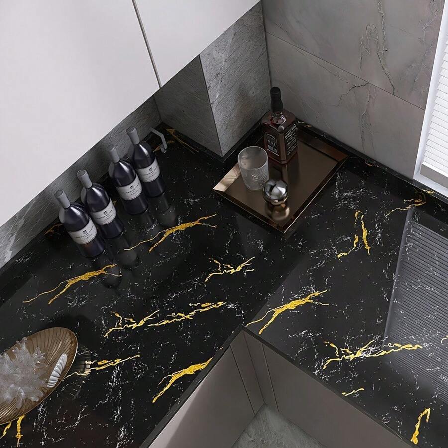 1 Roll Sapphire Easy Apply Marble Peel & Stick Wallpaper Waterproof