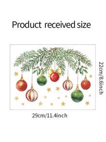 1pc Decoration Toilet Sticker, Leaf Light Ball Stickers, Home Decor Wall Stickers Self-Adhesive Toilet Stickers For Home Decor Merry Supplies, Stickers, Wall Decal, Vinyl Decal For Home Decorations, Spring Decoration Items Refresh Your Home, Rama Decoration Stickers Christmas Decorations Room Decor Christmas