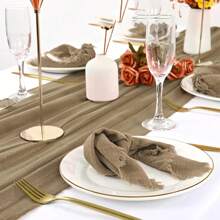 24pcs Fringed Plain Chiffon Soft Napkins, 32*32cm/12.6*12.6inch, Western Dinner Table Cloth Fabric Decoration, Luncheon Cloth, Coaster, Photoshoot, Hotel Dinner, Dish Towel, Kitchen Solid-Color Towels, Tea Pot Tea Towel