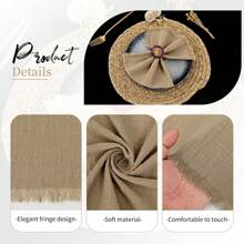 24pcs Fringed Plain Chiffon Soft Napkins, 32*32cm/12.6*12.6inch, Western Dinner Table Cloth Fabric Decoration, Luncheon Cloth, Coaster, Photoshoot, Hotel Dinner, Dish Towel, Kitchen Solid-Color Towels, Tea Pot Tea Towel