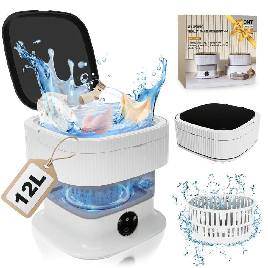 Foldable Mini Washing Machine. 11L 2 In 1 Capacity Portable Mobile