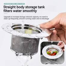 Kitchen Sink Strainer - Food Catcher For Most Sink Drains - Rust Free Stainless Steel - 1 Pack - 4.3 Inch Diameter Wide X 1.96 Inch Hight - Silver - View 1