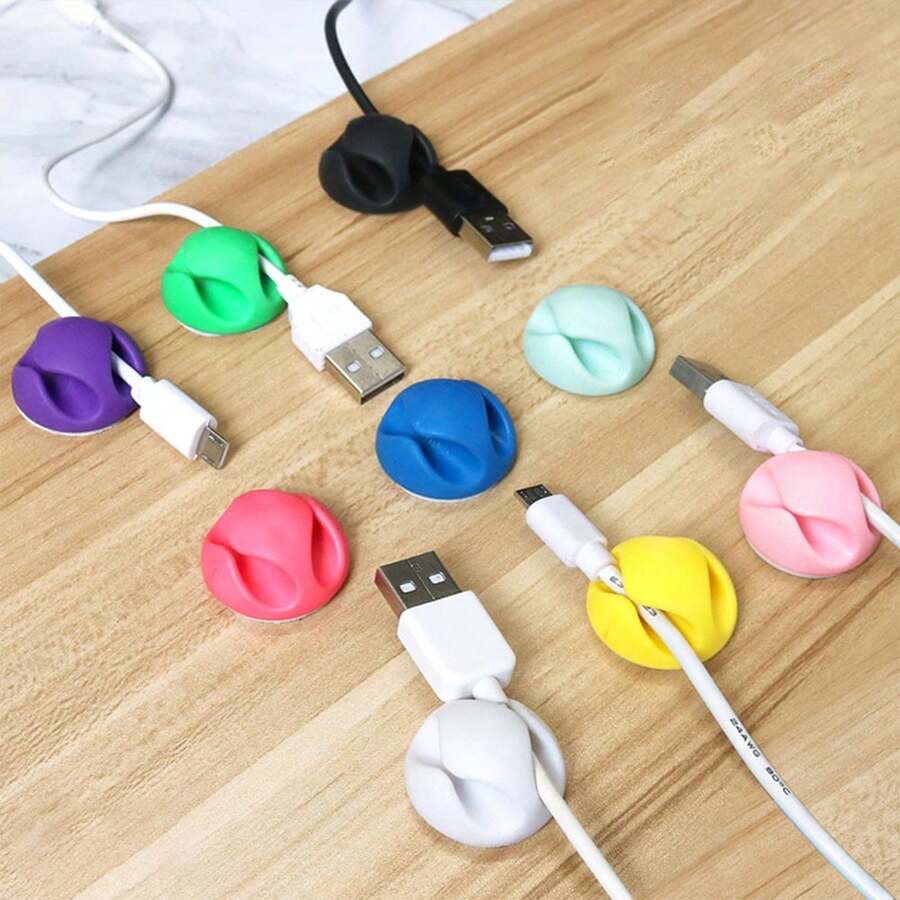 1 cái/3 cái/5 cái Dụng cụ sắp xếp cáp để bàn, Cuộn dây, Dụng cụ cố định cáp USB, Giá đỡ cáp chuột (Màu sắc ngẫu nhiên) - Màu ngẫu nhiên - Xem 1