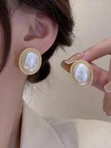 Bộ 5 món trang sức hoa tai đính đá, ngọc trai, trái tim, nơ thanh lịch theo phong cách Pháp cao cấp được cá nhân hóa - Nhiều màu - Xem 4