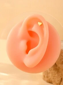 1 pieza Pendiente con forma de corazón sólido minimalista de acero inoxidable, para uso diario para mujeres en San Valentín