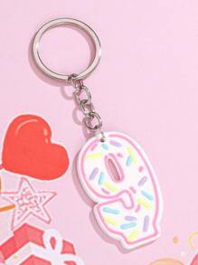 1 件单面生日数字钥匙扣，时尚亚克力钥匙扣礼物，适合男士 - 單邊生日數字鑰匙圈-6 - 查看 12