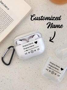 Vỏ hộp đựng tai nghe Apple 1pc có in tên/văn bản tùy chỉnh tương thích với AirPods 1/2, AirPods Pro, AirPods 3, AirPods 4 - Trong sáng - Xem 4