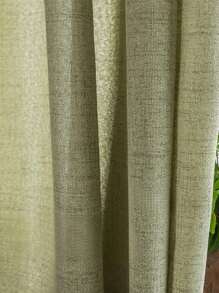 1 件抹茶色薄纱窗帘，现代简约风格，涤纶，半透明，仿亚麻纹理，适用于客厅、卧室、阳台、凸窗家居装饰，仅窗帘 - 不含轨道或窗帘杆