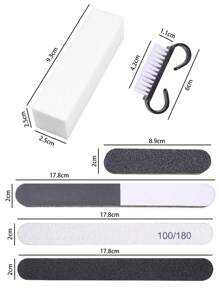 klimonla Klimonla 6pcs Nail Sponge Strip Double-Sided Polishing Sponge Tofu Block Sanding Strip Nail Shaping Strip Polishing Strip Nail Surface Polishing Nail Shaping Special Use Tool Kit