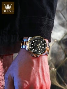 OLEVS. OLEVS Men Watch Automatic Mechanical Watch Luxury Business Dress Self Winding Gold Silver Skeleton Stainless Steel Waterproof Luminous Mens Wrist Watch 6650 - 藍色 - 查看 4