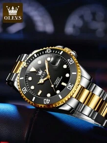 OLEVS. OLEVS Men Watch Automatic Mechanical Watch Luxury Business Dress Self Winding Gold Silver Skeleton Stainless Steel Waterproof Luminous Mens Wrist Watch 6650 - 藍色 - 查看 3