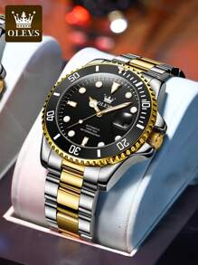 OLEVS. OLEVS Men Watch Automatic Mechanical Watch Luxury Business Dress Self Winding Gold Silver Skeleton Stainless Steel Waterproof Luminous Mens Wrist Watch 6650 - 藍色 - 查看 1