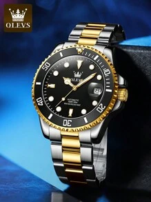 OLEVS. OLEVS Men Watch Automatic Mechanical Watch Luxury Business Dress Self Winding Gold Silver Skeleton Stainless Steel Waterproof Luminous Mens Wrist Watch 6650 - 藍色 - 查看 2