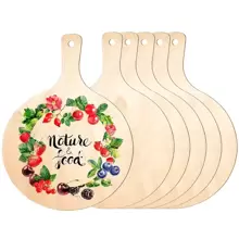 2pcs/6pcs/12pcs Unfinished Round Wooden Paddle With Handle, Suitable For Crafts, DIY Christmas Kitchen Decor - Apricot - View 6