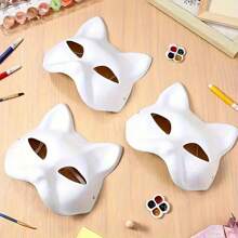 DIY 可绘制猫面具，视野清晰 - 圣诞节和角色扮演派对 | PVC 动物脸服装配饰 - 彩色 - 查看 8