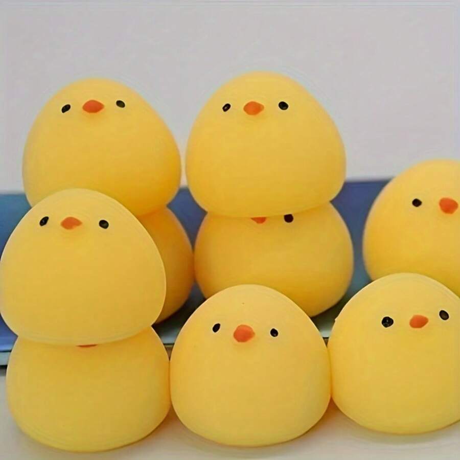 12pcs Creative Cute Yellow Chicken Pinch And Roar - Yellow - View 1