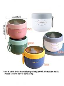 1 件套午餐盒套装（含餐具）、便当盒套装（燕麦杯、午餐便当盒、午餐袋）、方形隔层微波炉适用午餐盒、防漏食品容器、洗手液、返校、大学、学习用品、厨房收纳与整理、保温午餐袋