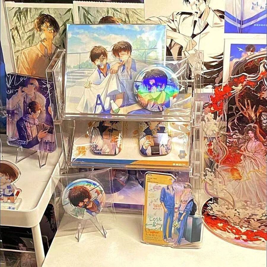 透明分层阶梯式展示架，亚克力桌面收纳盒，适用于化妆品收纳 - 無色 - 查看 1