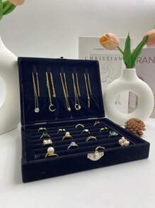 Hộp đựng trang sức nhung, Hộp đựng trang sức dung tích lớn, Hộp lưu trữ đồ trang điểm, Lưu trữ & sắp xếp đồ trang trí nhà cửa, Khay trưng bày trang sức để bàn, Giá đựng trang sức đa năng Hộp đựng trang sức du lịch, Hộp lưu trữ trưng bày nhẫn - Nhiều màu - Xem 17