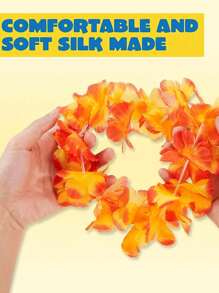 2 件夏威夷花环，色彩缤纷的热带花卉项链，海滩夏威夷宴会装饰品，适合婚礼、派对、户外、运动、旅游、居家、办公室、学校、草裙舞、表演、联欢会 - 彩色 - 查看 5