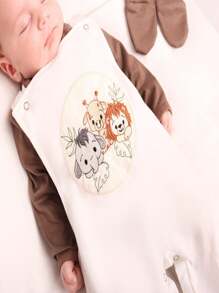Maternity Outfit For Boy, 5-Piece Forest Overalls, Baby Clothes - 鏽棕色 - 查看 4