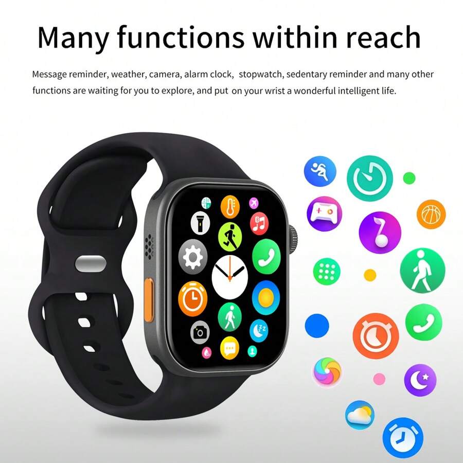 NEW 2024 2.01" High Definition Full Screen Touch Unisex Silicone Band