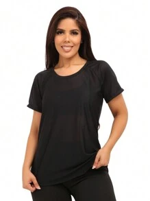 Women Sports Tees & Tanks - 黑色 - 查看 8