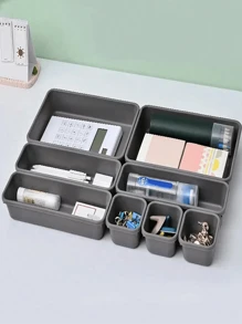 8pcs/Set The Drawer Holds The Tray Organizer Kit - Jewelry Box, Cosmetic Box, Waterproof & Dustproof Jewelry Box, Multi-Layer Storage Rack, Multi-Function Storage Rack, Independent Compartment Display Rack