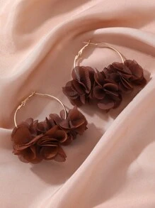 NAIZHU 1 Pair Creative Leopard Floral Element Hoop Earrings, Fashionable Flower Dangle Earrings For Vacation Party Accessories - EZ2949 - View 13