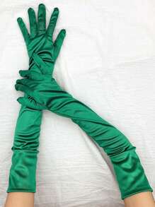 1 Pair Women Long Satin Gloves Suitable For Formal Dress, Parties And Performances Halloween Wedding