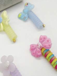 2 Pcs Kids Spiral Hair Scrunchie Set, High Ponytail Holder With Twisted Hair Tie.Models And Colors Alatorio - Nhiều màu - Xem 2