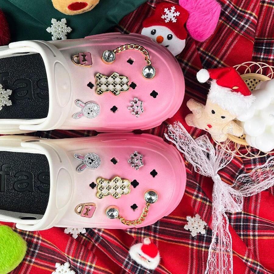 10 chiếc nút trang trí giày DIY - Nút trang trí giày/dép làm vườn sáng bóng và thời trang siêu dễ thương, đổi màu, thích hợp cho guốc, trang trí mặt giày bằng acrylic có thể tháo rời, phụ kiện cho bé gái và trẻ em, quà tặng Giáng sinh - Nhiều màu - Xem 1