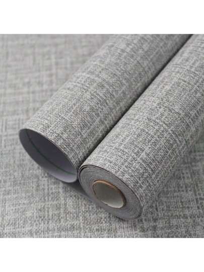 Roll Verlichting Grijs Linen Wallpaper Home Self Adhesive Peel Stick Wand Paper Bedroom Dinning Room Kitchen Cabinets Stickers Thicken Mildew Proof Removable Contact Countertops Furniture Renovation Birthday Graduation
