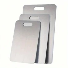 1 块不锈钢切菜板 - 双面设计，防锈且卫生，适合所有烹饪需求 - 銀色 - 查看 1