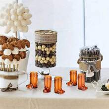 10pcs/24pcs Mini Cowboy Boots Cups, Plastic Cowgirl Party Supplies, Western Plastic Mugs, Suitable For Cowgirl Parties, Bachelorette Parties, Brown Boots Cups, Decorations For Drinks, Snacks, Cake - Brown - View 6