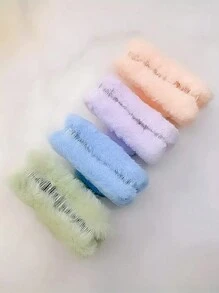 Bộ 4 kẹp tóc vuông mềm mại mới, kẹp tóc bằng vải nhung đáng yêu, phụ kiện tóc thanh lịch cho phụ nữ - 4 màu - Xem 3