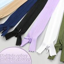 10pcs 3# Nylon Lace Zippers, Invisible Zippers, Closed-End Zippers, Suitable For Dresses & Cushions, Multi-Colors & Sizes Available - 10pcs - View 5
