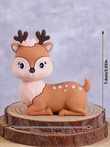 Waldthema Kuchendeko, Dschungel Weich-Klebetier Kuchendekoration, Eichhörnchen Sikahirsch Igel Koala Pilz Blatt Gras Kuchendekoration, geeignet für Geburtstagskuchen Dekoration, Taufe Waldthema Party Kuchendekoration Zubehör, Dschungel Serie Kuchendekoration (Bitte mit einem Tablett verwenden)