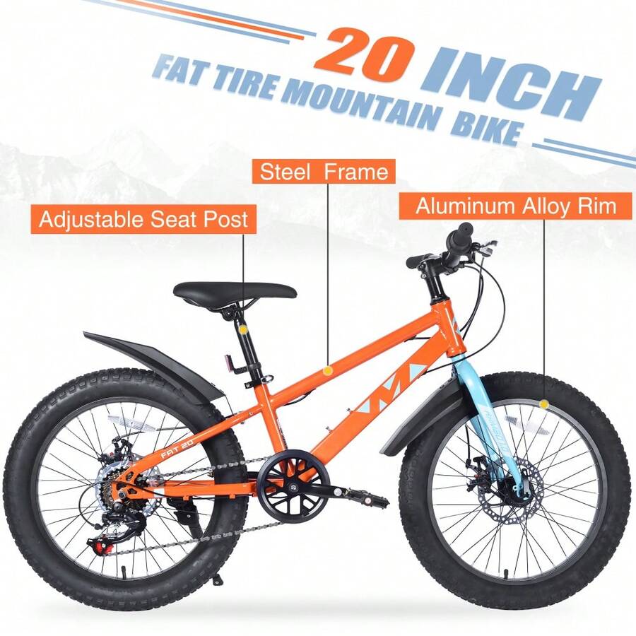 20Inch Bicycle, A FatTire Mountain Bike Suitable For Young People